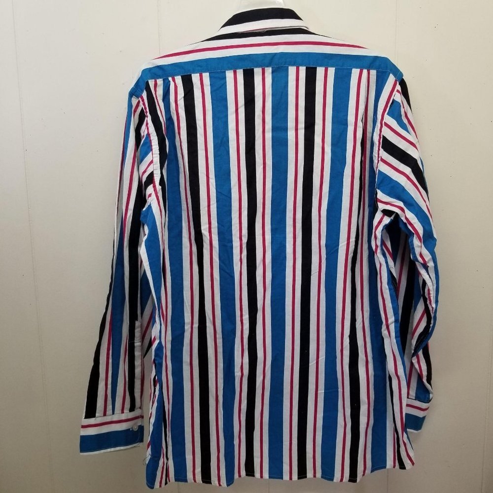 Sears Roebuck L Striped Button Down Shirt Vintage - Picture 2 of 3